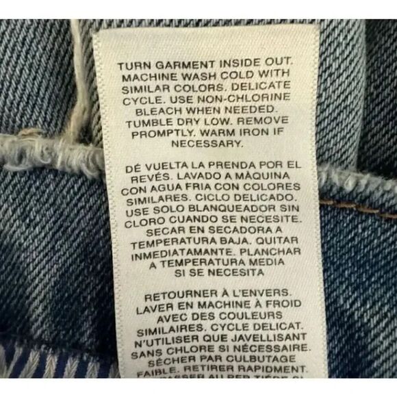 Habitual Poplor Blue  High-Waist Y2K Wide Leg Crop Jeans Distressed Raw Hem SZ 2 - Picture 11 of 11